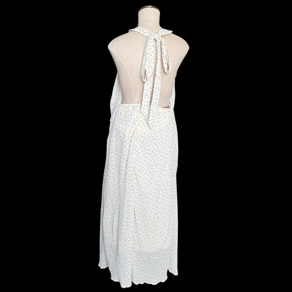 Lulus Wonder Years Ivory Polka Dot‎ Halter Maxi Dress Large - Picture 5 of 6